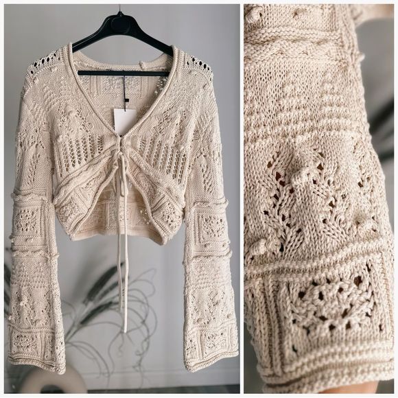 Zara Sweaters - Zara Cropped Knit Cardigan New